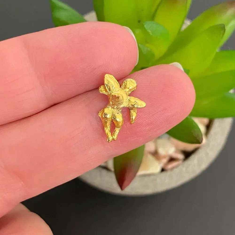 Vintage Gold Cherub Angel Lapel Pin | Dainty Cupid Tie Tack Brooch